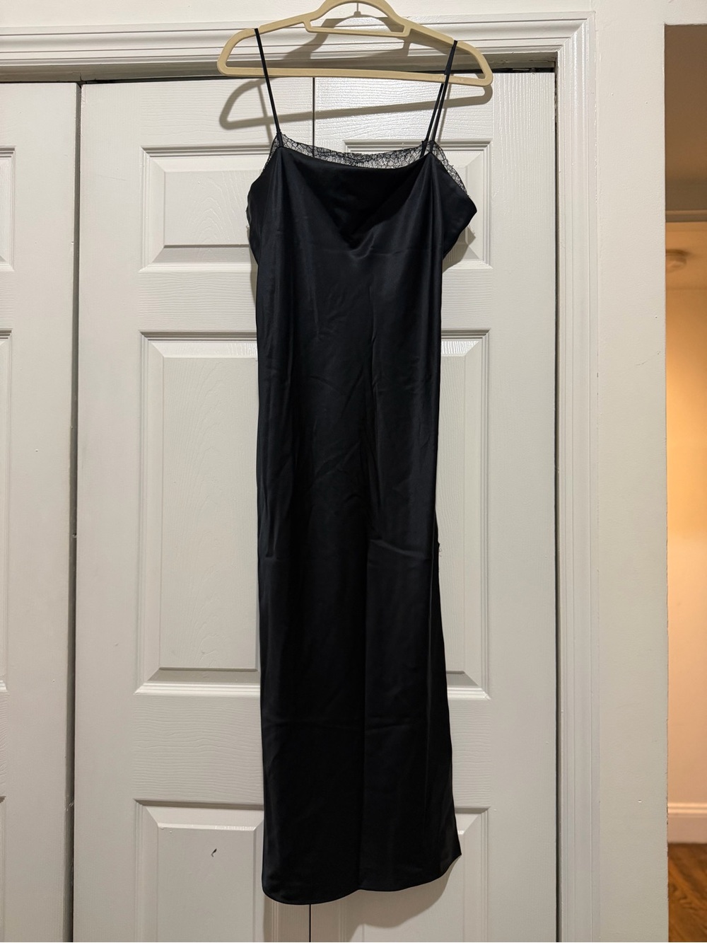 Cami NYC Black Slip Midi Dress with Lace Trim XL